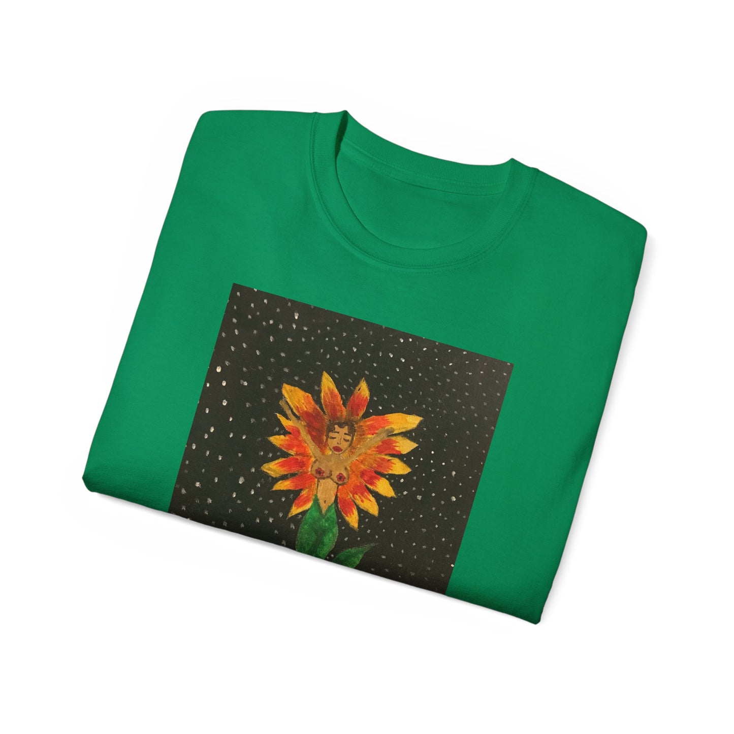Unisex Ultra Cotton Tee with Floral Artwork - Third Eye Drip Design