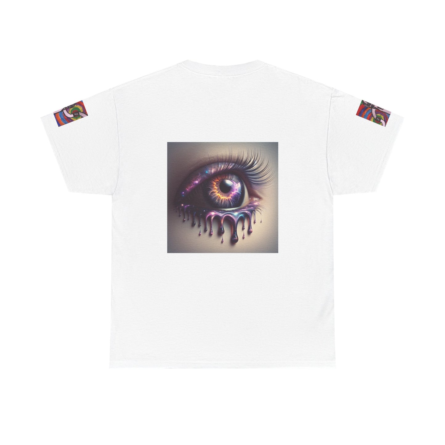 Cosmic Spiral Unisex Heavy Cotton Tee - Vibrant Astronaut Artwork