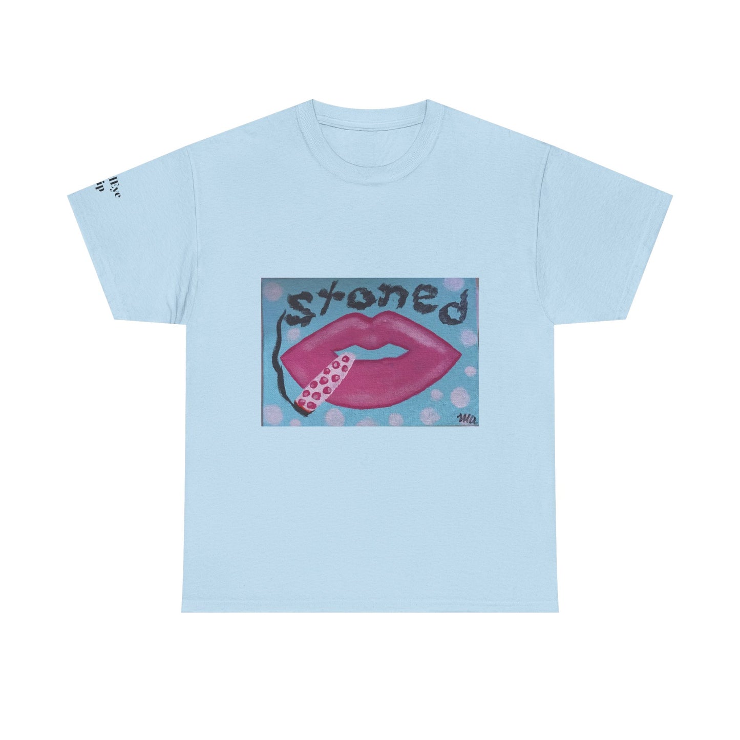 Stoned Lips Unisex Heavy Cotton Tee - Trendy Graphic T-Shirt for Smokers, Perfect for Festivals & Everyday Wear