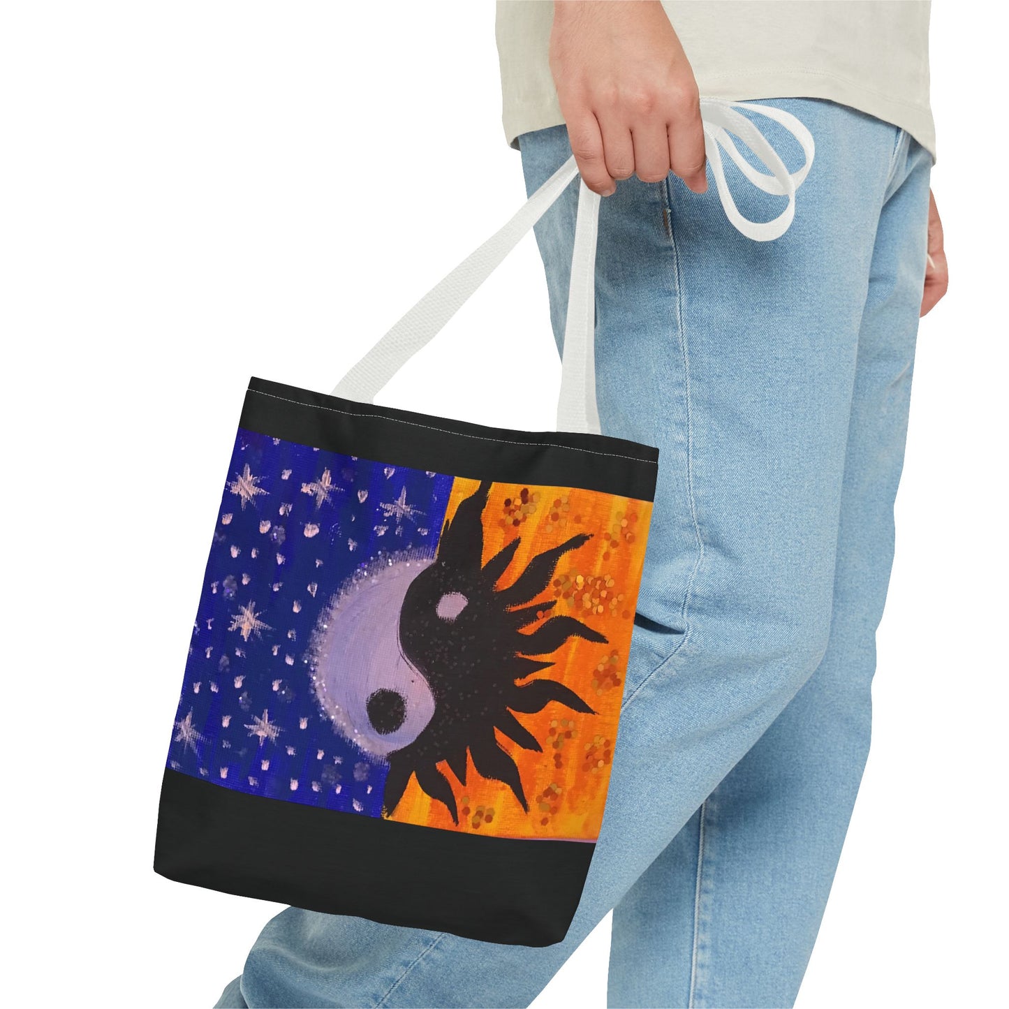 Sun and Moon Yin Yang Tote Bag - Reusable Everyday Tote for Nature Lovers