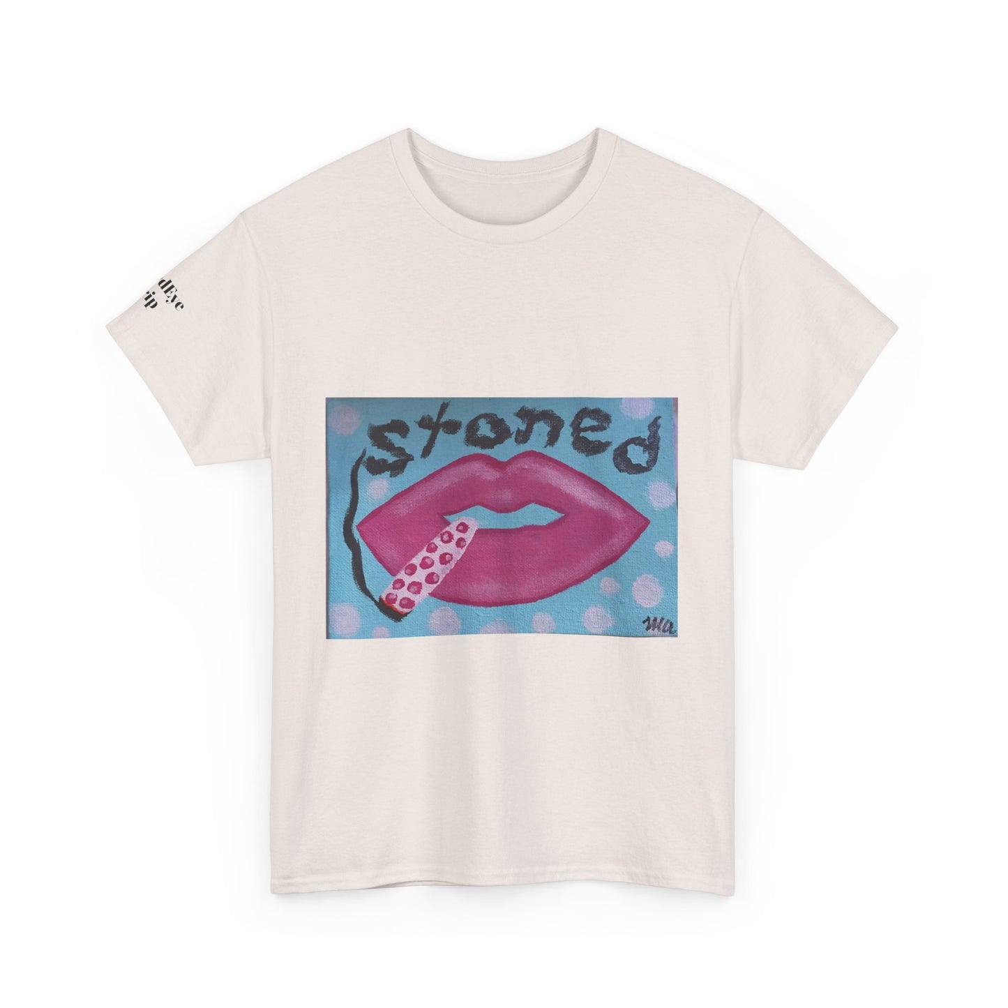 Stoned Lips Unisex Heavy Cotton Tee - Trendy Graphic T-Shirt for Smokers, Perfect for Festivals & Everyday Wear