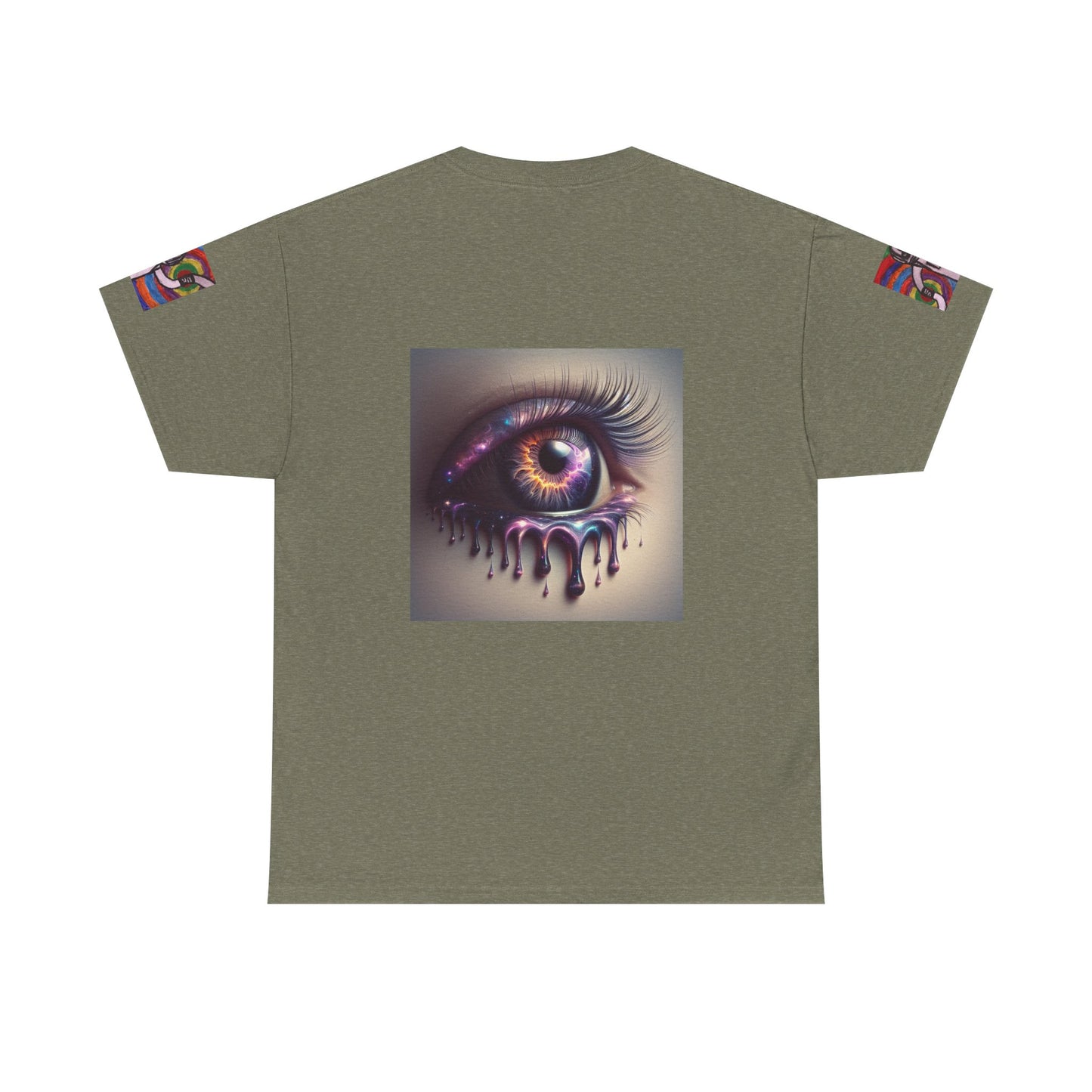 Cosmic Spiral Unisex Heavy Cotton Tee - Vibrant Astronaut Artwork