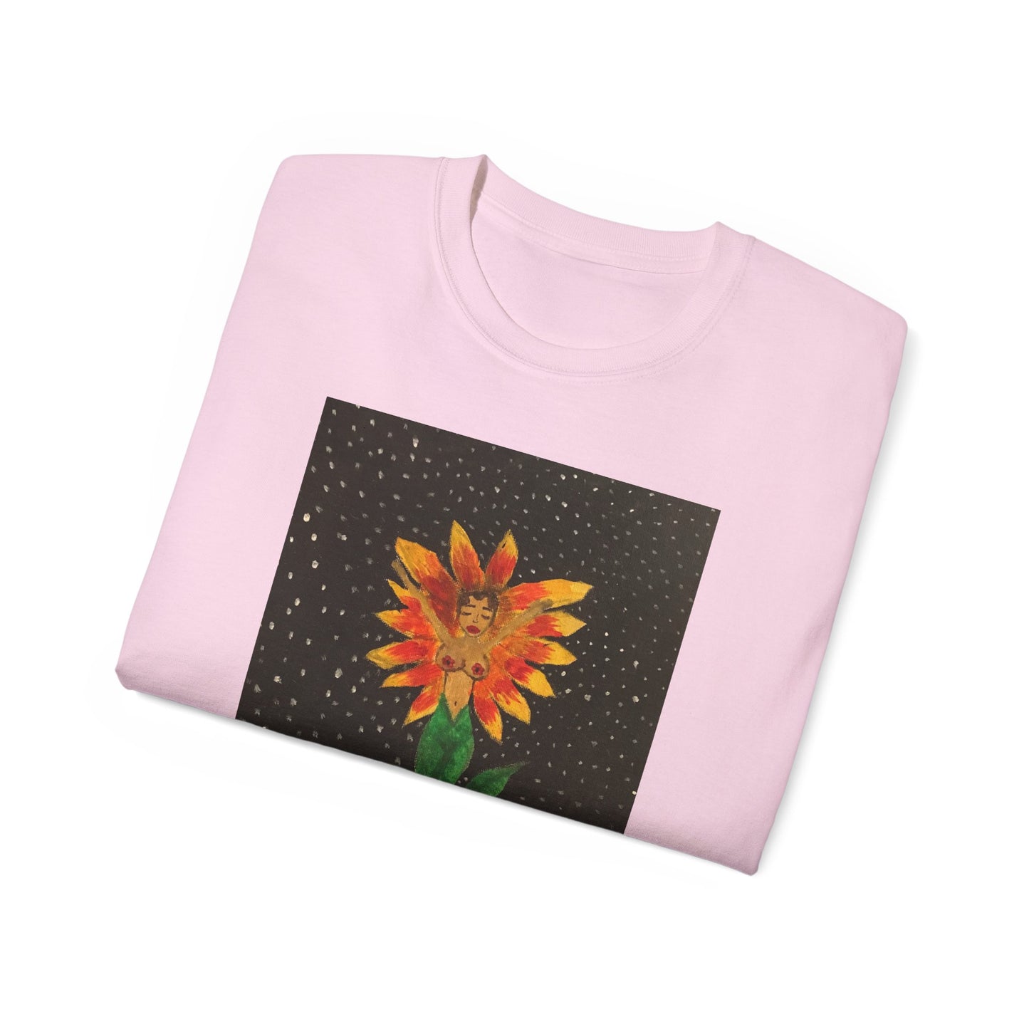 Unisex Ultra Cotton Tee with Floral Artwork - Third Eye Drip Design